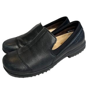 BOGS Waterproof Alexandria Slip Black Pebbled Leather Loafers Size 7.5